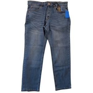 Vince Camuto Men Authentic Straight Hampton Leg Blue Wash Denim Jeans W34 L30